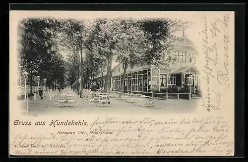AK Berlin-Grunewald, Hundekehle, Gasthaus und Biergarten