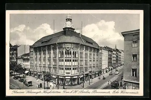 AK Berlin, Union Vereinigte Kaufstätten GmbH, Brunnenstr. Ecke Veteranenstr.