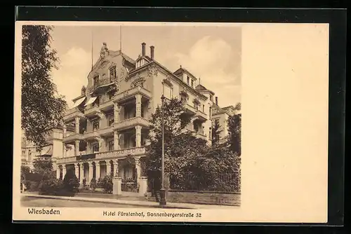 AK Wiesbaden, Hotel Fürstenhof, Sonnenbergstrasse 32