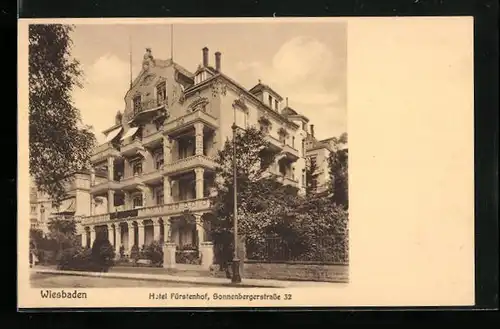 AK Wiesbaden, Hotel Fürstenhof, Sonnenbergstrasse 32