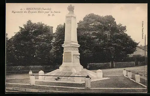 AK Soustons, Monument des Enfants Morts pour la Patrie M. D.