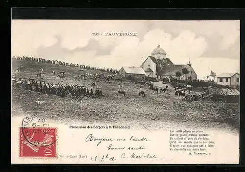 AK Font-Sainte, Procession des Bergers