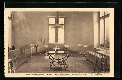 AK Jumet, Institut chirurgical, Salle d`opérations desservant le pavillon de 1ere classe