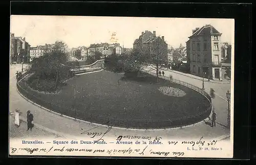 AK Brüssel / Bruxelles, Square des Deux-Ponts, Avenue de la Reine