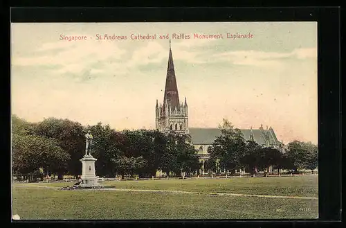 AK Singapore, St. Andrews Cathedral and Raffles Monument, Esplanade