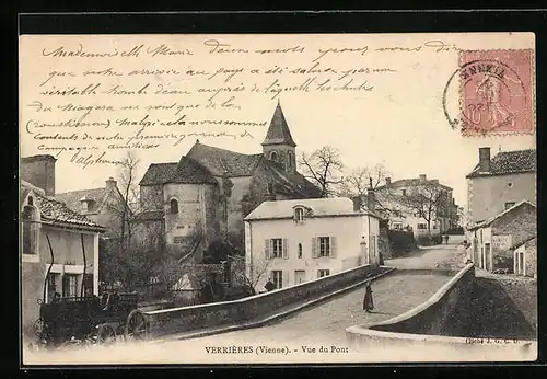 AK Verrières, Vue du Pont