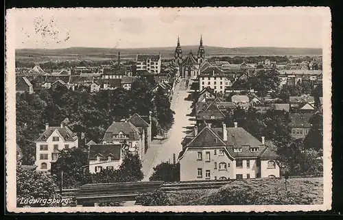 AK Ludwigsburg, Gesamtansicht aus der Vogelschau