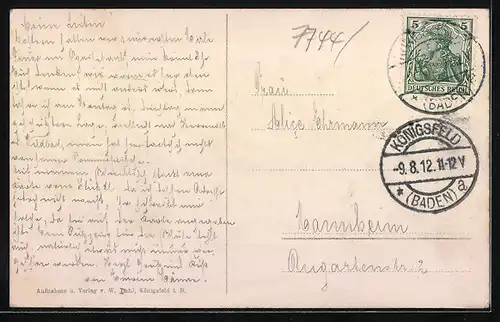 AK Königsfeld, Ortspartie mit Schwarzwald-Hotel