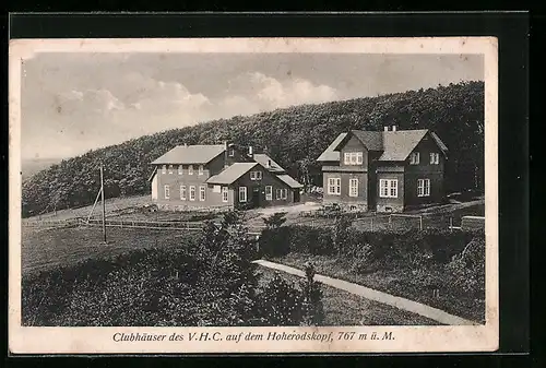 AK Vogelsberg, Clubhäuser des V. H. C. auf dem Hoherodskopf