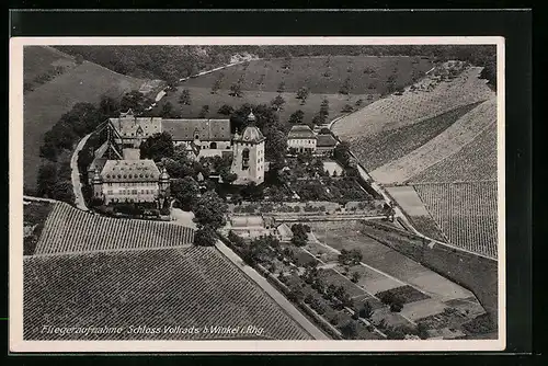 AK Winkel i. Rhg., Schloss Vollrads vom Flugzeug aus