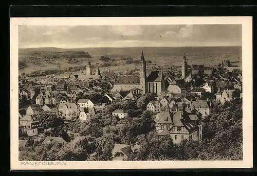 AK Ravensburg, Teilansicht mit Kirche