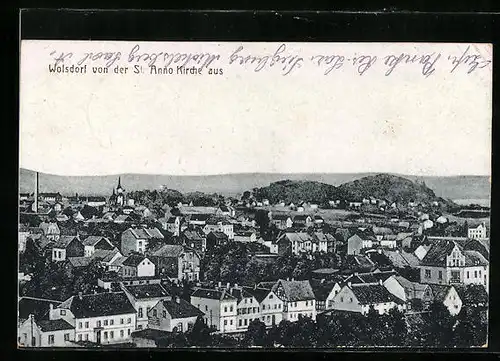 AK Wolsdorf, Teilansicht von der St. Anno-Kirche aus