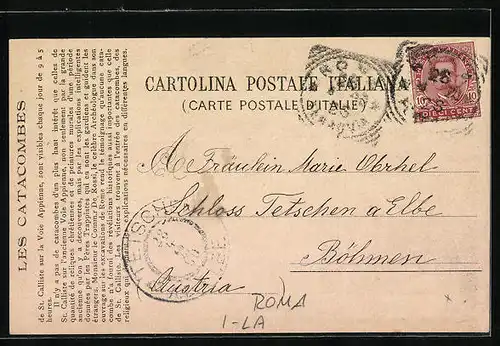 Lithographie Roma, Catacombes de St. Calliste