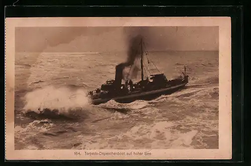 AK Torpedo-Depeschenboot auf hoher See