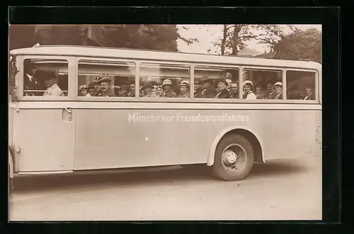 AK München, Münchener Fremdenrundfahrten, Autobus