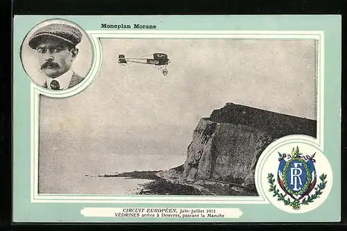 AK Pilot Védrines im Monoplan Morane während des Circuit Européen
