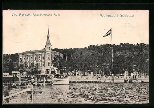 AK Woltersdorf, Cafe Ruhwald an der Woltersdorf-Schleuse
