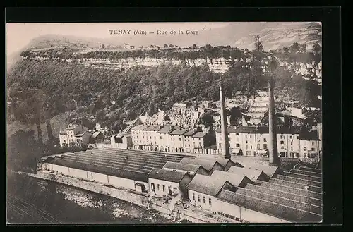 AK Tenay, Rue de la Gare, Strassenpartie