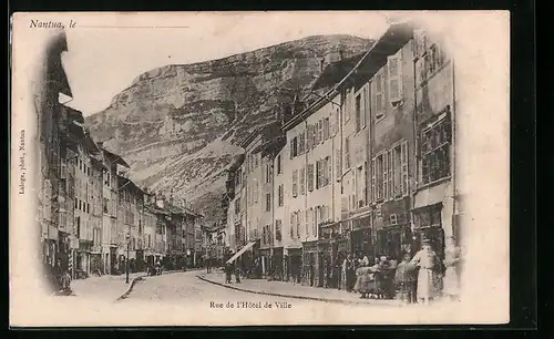 AK Nantua, Rue de l`Hôtel de Ville, Strassenpartie