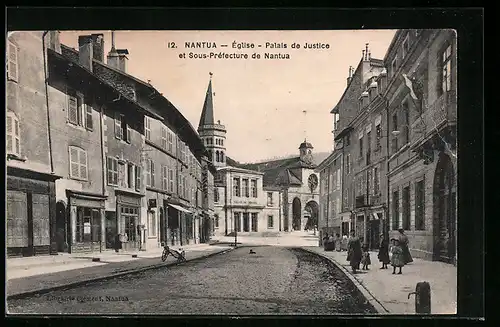 AK Nantua, Église, Palais de Justice et Sous-Préfecture de Nantua