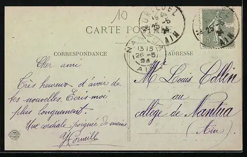 AK Montluel, Grande Rue, Strassenpartie