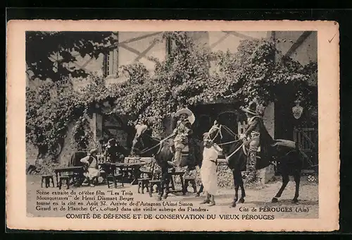 AK Pérouges, Comité de Défense et de Conservation du Vieux Pérouges, Scène extraite du film Les Trois Mousquetaires...