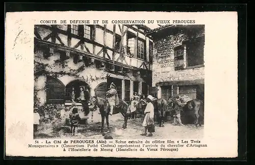AK Pérouges, Scène extraite du film Les Trois Mousquetaires représentant l`arrivée du chevalier d`Artagnan...