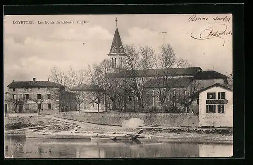 AK Loyettes, Les Bords du Rhône et l`Eglise