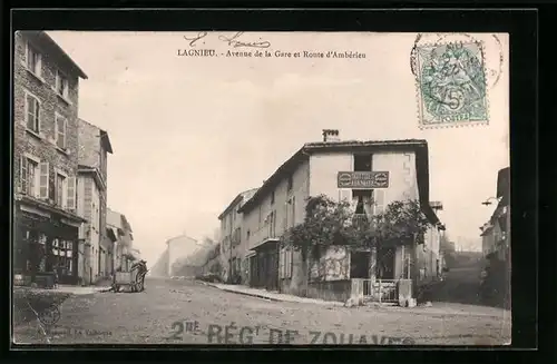AK Lagnieu, Avenue de la Gare et Route d`Amberieu