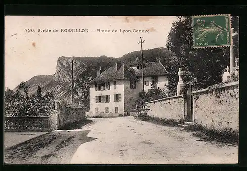 AK Rossillon, Sortie du ville, Route de Lyon-Genève