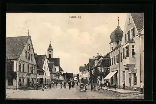 AK Kisslegg, Strassenpartie mit Geschäften