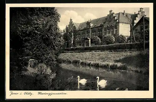 AK Jever i. Oldbg., Blick auf Mariengymnasium