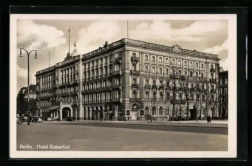 AK Berlin, Hotel Kaiserhof am Wilhelmplatz