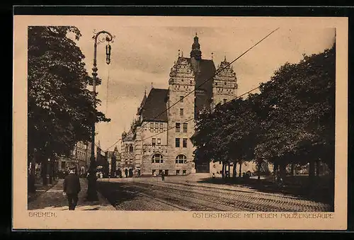 AK Bremen, Osterstrasse mit neuem Polizeigebäude