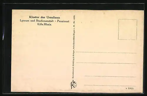 AK Köln /Rhein, Kloster der Usulinen, Lyzeum und Studienanstalt, Speisesäle, Innenansicht