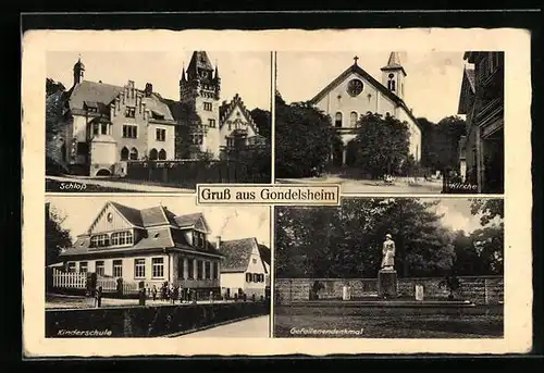 AK Gondelsheim, Schloss, Kirche, Kinderschule