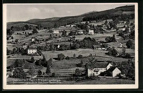 AK Hain, Schneekoppenblick über Hotel Waldmühle