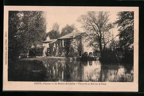 AK Iteuil, Le Moulin de Lizelier, Vue prise au Sud sur le Clain