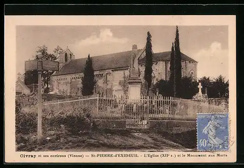 AK St-Pierre-d`Exideuil, L`Eglise et le Monument aux Morts