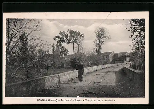 AK Sanxay, Le Pont des Bergers, Vue prise sur la rive droite