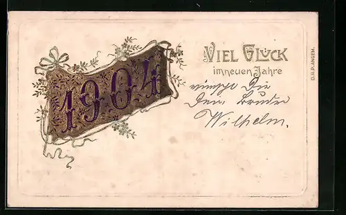 AK Jahreszahl 1904 mit Schleifen