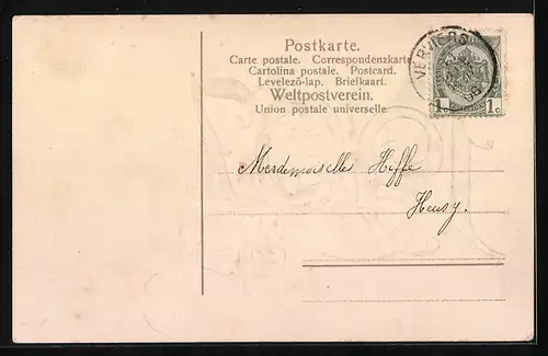 AK Jahreszahl 1907 mit Kleeblatt