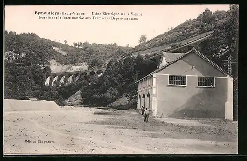 AK Eymoutiers, Usine Electrique sur la Vienne fournissant la force motrice aux Tramways Departementaux