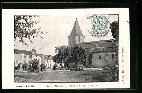 AK Saint-Mathieu, Route de Limoges à l`aurore
