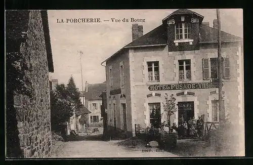 AK La Porcherie, Vue du Bourg