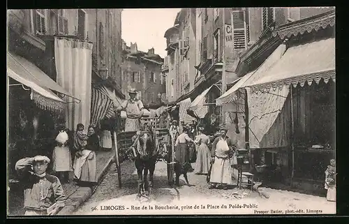 AK Limoges, Rue de la Boucherie prise de la Place du Poids Public