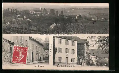 AK Bujaleuf, Vue panoramique, La Poste, La Gendarmerie