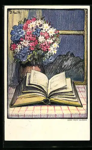 Künstler-AK Schweizer Bundesfeier 1922, Schweizerische Volksbibliothek, Ganzsache