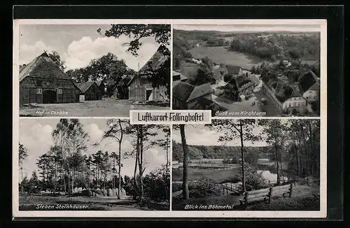AK Fallingbostel, Böhmetal, Sieben Steinhäuser, Blick vom Kirchturm
