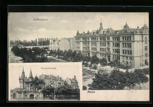 AK Mainz, Feldbergplatz und Taunusstrasse